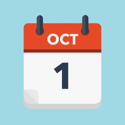 Calendar icon showing 1st October